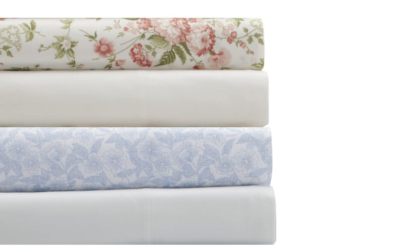 Laura Ashley - Queen Sheets, Cotton Percale 6-Piece Bedding Set, Crisp & Cool Home Decor (Marissa Coral, Queen) - Image 5